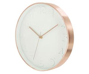 THE HOME DECO FACTORY - Reloj Redondo, PP, Blanc/Cuivre, 30,70 x 4,50 x 30,70 cm