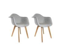 THE HOME DECO FACTORY Silla BUTACA Tela Gris HD3094-LGSP, 62 x 60,50 x 86 cm, 2 Unidades