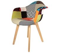 The Home Deco Factory Sillón, Poliéster, Verde/Gris, Talla única