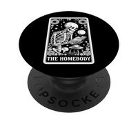 The Homebody Tarot Card Indoorsy Skeleton Introvertido PopSockets PopGrip Adhesivo