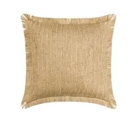 The HomeCentric Beige Amortiguar, Paquete de 2, 45x45 cm Yute Cojin, Funda de Cojín con Encaje de Yute y marroquí, Color sólido Cojin, Contemporáneo Amortiguar - Jute Appeal