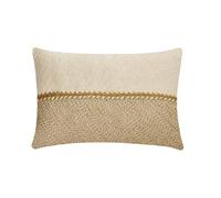 The HomeCentric Beige Decorativo Funda de cojín Lumbar 30x65 cm | Juego de 2 Boho Yute Funda de Cojín Cheurón | Almohadas Trenzadas Fundas de Almohada para sofá, Dormitorio y Sala de Estar - Juteform