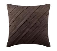 The HomeCentric Chocolate Cafe Cojines Cubren, con Textura Alforzas Color Solido 40x40 cm Fundas De Almohadas Decorativas, Gamuza Sintética Cojines Cubren - Contemporary Chocolate Brown