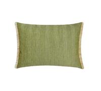 The HomeCentric Decorativo Verde Funda de cojín Lumbar 30x40 cm Yute Funda de Cojín Chevron, Yute, Encaje de Yute, Cheurón Funda de Almohada Oblonga, Contemporáneo Funda de cojín - Lush Green Jute