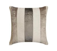 The HomeCentric Gris Amortiguar, 50 x 50 cm Terciopelo Cojin, Funda de Cojín con Labor de Retazos, A Rayas Cojin, Moderno Amortiguar - Velvet Band Grey