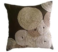 The HomeCentric Marron Cojines para Cubrir El Sofa, Espiral De Yute Cubierta De Almohadas, 35x35 cm Fundas De Cojines, Sedala Seda Cubierta De Almohadas, Contemporaneo - Adorned by Jute
