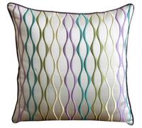 The HomeCentric Multi Color Cojines para Cubrir El Sofa, Multicolor Bordado 45x45 cm Funda De Almohada, Jacquard Almohadas Fundas para El Sofa, Contemporaneo Cojines Cubren - Multicolor Waves