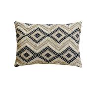 The HomeCentric Negro Jacquard Funda de cojín Lumbar 30x65 cm - Nomad Drift