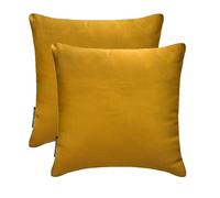 The HomeCentric Oro Oscuro Decorativo Fundas de colchón 45x45 cm | Juego de 2 Moderno Satín Funda de Almohada | Sólido Fundas de Almohada para sofá, Dormitorio y Sala de Estar - Dark Gold Slub Satin