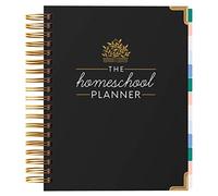 The Homeschool Planner: hermoso y sin fecha con pestañas mensuales, lista de tareas, objetivos, planificación de comidas y herramientas académicas, educación en casa, aprendizaje a distancia y