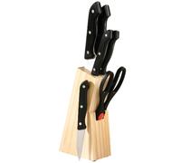 The Homewares Company Premier Housewares- Juego de 5 Cuchillos y Tijeras con Soporte de Madera