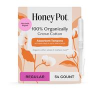 The Honey Pot Company - 54 tampones orgánicos regulares para mujer - Natural, derivado de plantas, orgánico sin perfume - Cuidado femenino - Aplicador de plástico bio - 54 unidades (3 paquetes de 18)