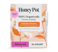 The Honey Pot Company - 54 tampones orgánicos regulares para mujer - Natural, derivado de plantas, orgánico sin perfume - Cuidado femenino - Aplicador de plástico bio - 54 unidades (3 paquetes de 18)