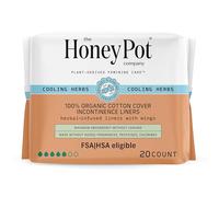 The Honey Pot Company, Forros de incontinencia de algodón con alas, 20 unidades