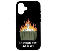 The Horrors Persist But So Do I Dumpster Funny Duck Lover Carcasa para iPhone 16