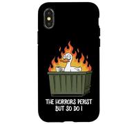 The Horrors Persist But So Do I Dumpster Funny Duck Lover Carcasa para iPhone X/XS
