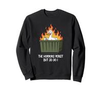 The Horrors Persist But So Do I Dumpster Funny Duck Lover Sudadera