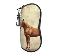 The Horse Guarding The Gate - Funda de neopreno suave para gafas de sol con cremallera, duradera, portátil para hombres y mujeres