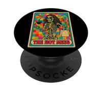 The Hot Mess Retro Esqueleto Cuadros Humor Arte PopSockets PopGrip Adhesivo