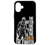 The Hot The Fire The Cooler The Fighter Cita Bombero Carcasa para iPhone 16 Plus