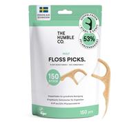 The Humble Co. Basic Floss Picks Menta, paquete de 150 | Palitos de hilo dental con menta fresca, limpiador interdental con doble hilo para espacios interdentales