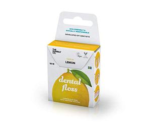 The Humble Co. Hilo Dental | Limón | Ecológico, Vegano para su Cuidado Bucal Diario, Aprobado por el Dentista - Elimina la Placa y le da una Sensación Fresca (1 x 50m)