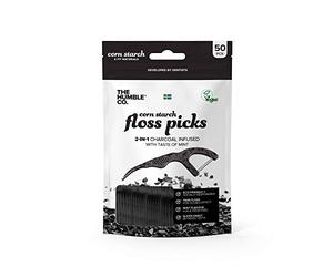 The Humble Co. Selecciones de Hilo a Base de Plantas | Carbón | Ecológico, Vegano para su Cuidado Bucal Diario, Aprobado por el Dentista - Elimina la Placa y le da una Sensación Fresca (2 x 50p)