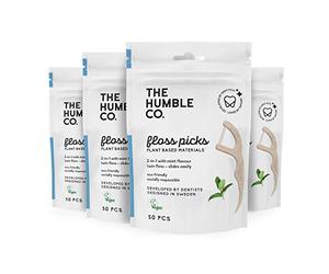 The Humble Co. Selecciones de Hilo a Base de Plantas | Menta Fresca | Ecológico, Vegano para su Cuidado Bucal Diario, Aprobado por el Dentista - Elimina la Placa y le da una Sensación Fresca (4 x 50p)