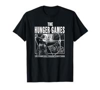 The Hunger Games Black and White Katniss Action Movie Camiseta
