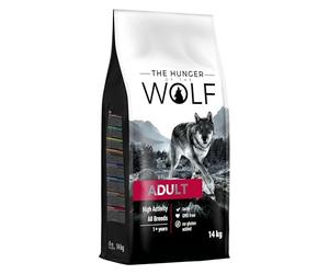 The Hunger of the Wolf Alimento seco para perros adultos activos y perros de trabajo, fórmula con pollo rica en energía y calorías - 14 kg