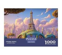 The Iconic Eiffel Tower 1000 Piezas Papel Ecológico Rompecabezas Surreal Sky City Tower Imágenes Vibrantes Juego Familiar Puzzle Juego De Desafío Difícil 70x50cm/1000pcs