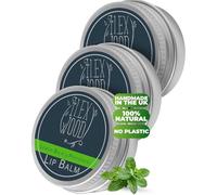 The Ilex Wood - Bálsamo labial vegano con bálsamo de limón y menta, paquete de 3 unidades, totalmente natural, sin plástico, hidratante, hecho a mano - 3 x 10 ml
