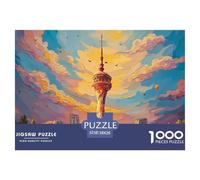 The Illustration of Tower 1000 Piezas Papel Ecológico Rompecabezas City Tower Liberador De Estrés Juego Familiar Puzzle para Adultos Y Niños 38x26cm/1000pcs