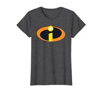 The Incredibles 2 Costume Logo Camiseta, Mujer, Jaspeado Oscuro, S