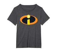 The Incredibles 2 Costume Logo Camiseta, Mujer Tallas Grandes, Jaspeado Oscuro, 4XL Grande