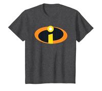The Incredibles 2 Costume Logo Camiseta, Niños, Jaspeado Oscuro, 4 años
