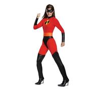 The Incredibles Mrs Incredible Fancy Dress for Adults, Official Disney Pixar by Disguise, Includes Mrs Incredible Jumpsuit and Superhero Mask, Perfect for Halloween, in Size 8-10 and 12-14