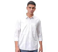 The Indian Garage Co Camisa de manga completa para hombre, ajuste relajado, cuello recortado, ropa de resort, blanco, 44