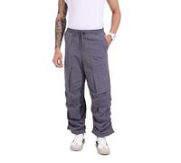 The Indian Garage Co Pantalones de paracaídas elásticos de tiro medio para hombre, Gris oscuro, 40