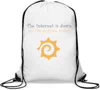 The Internet is Down - Saco de gimnasio con eslogan divertido, informal, con cordón, color blanco, White, Talla única