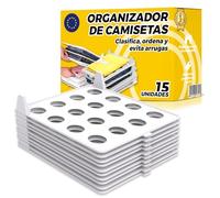 The Inventions Emporium Organizador armario - Organizador Camisetas - Doblador de Camisetas - Mantén tu orden de la Ropa en los Armarios - Resistentes - Antiarrugas - Antihumedad. (PACK DE 15)