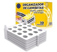 The Inventions Emporium Organizador armario - Organizador Camisetas - Doblador de Camisetas - Mantén tu orden de la Ropa en los Armarios - Resistentes - Antiarrugas - Antihumedad. (PACK DE 10)