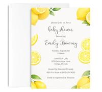 The Invite Lady Invitaciones personalizables Lemon Baby Shower de género neutro Sweet Little One, 12 unidades