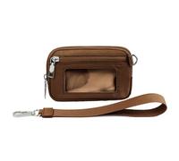 The Iris - Cartera para mujer, bolso de muñeca con cremallera y ventana de identificación, llavero de nailon impermeable para mujer, Brown, Talla única