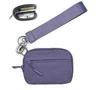 The Iris' Wallet, The Iris' Wallet 2nd Gen, The Iris Pouch Wristlet，Zippered Card Case Clutch with Keychain ID Window(Purple)