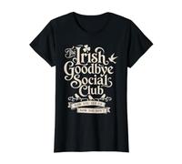 The Irish Goodbye Socials Club Divertido Día de San Patricio Camiseta gráfica económica, Mujer, Negro, XL