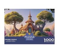 The Island Surrounded by Green Trees` 1000 Pzas Papel Premium Rompecabezas Dreamy Flower Village Meditativo Jigsaw Regalo Niños 38x26cm/1000pcs