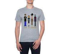 The IT Crowd Pixel People Hombres Camiseta De Manga Corta Gris Cuello Redondo Men T-Shirt Grey Round Neck S