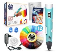 The Italian Home® Boligrafo 3D niños + Instrucciones en español y guía ilustrada de Regalo + Filamentos PLA 12 Colores (2 Fluorescentes) - boli 3D, Lapiz 3D, boligrafo 3D para niños