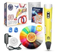 The Italian Home® Boligrafo 3D niños + Instrucciones en español y guía ilustrada de Regalo + Filamentos PLA 12 Colores (2 Fluorescentes) - boli 3D, Lapiz 3D, boligrafo 3D para niños